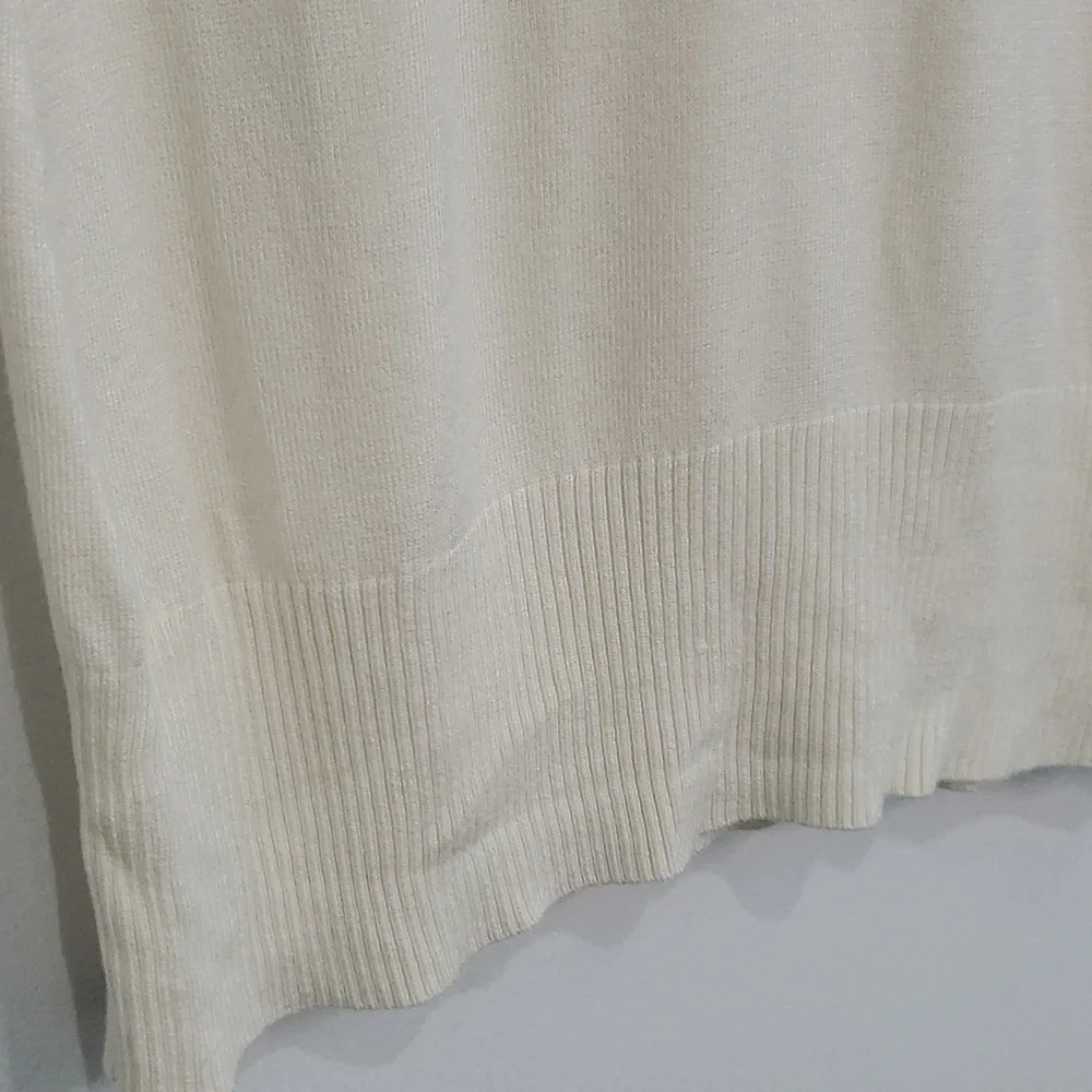 Y2K Lady Dutch Cream with Lace back & shoulder detail long knit sweater size XS - Picture 3 of 6